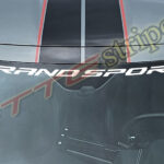C8 Corvette Grand Sport windshield script with side stripes