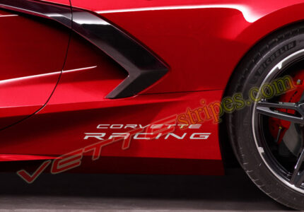 Solutions Glossy Vinyl Side Scoop Overlay Graphic Decal For 2020-2021 C8 Corvette - Left & Right Pair