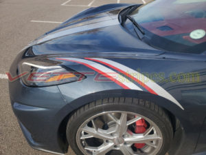 C8 Corvette Stingray OEM Fender Hash Marks in 3M 1080 silver and edge red