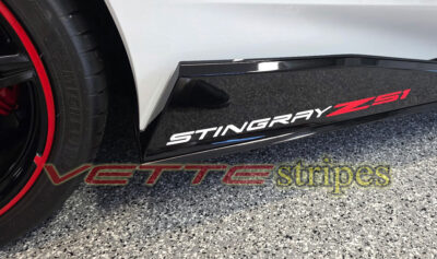 C8 Corvette Stingray Z51 logo in gloss white and red