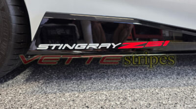 C8 Corvette Stingray Z51 logo in gloss white and red