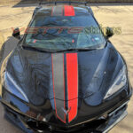 C8 Corvette Stingray coupe with full length asymmetrical stripes