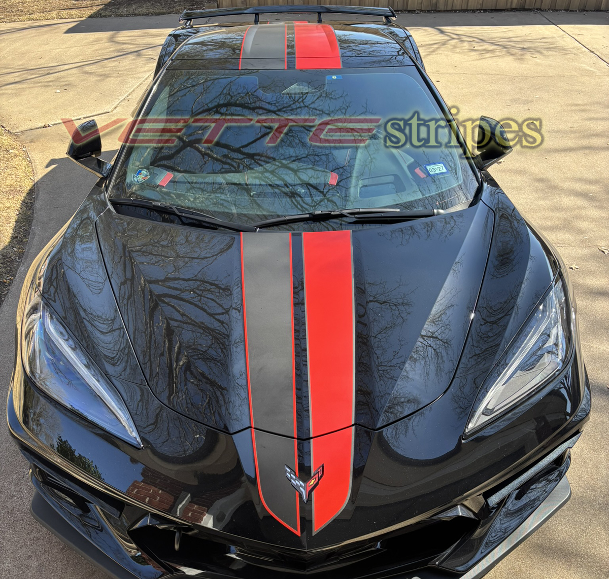 C8 Corvette Stingray coupe with full length asymmetrical stripes C8 Corvette Stingray coupe with full length asymmetrical stripes