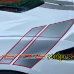 C8 Corvette coupe rear fender hash marks with pinstripes