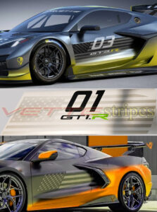 C8 Corvette door flag graphic stripe decal