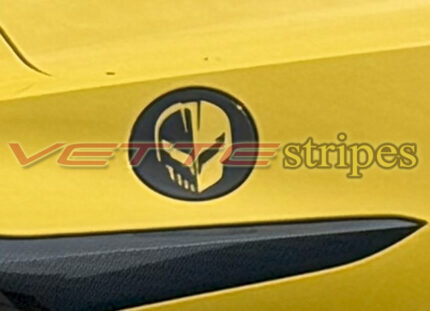 C8 Corvette gas door overlay in 3M 2080 HG floss carbon flash