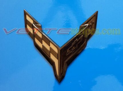 C8 corvette front emblem 3M 1080 carbon flash overlay with bowtie blackout