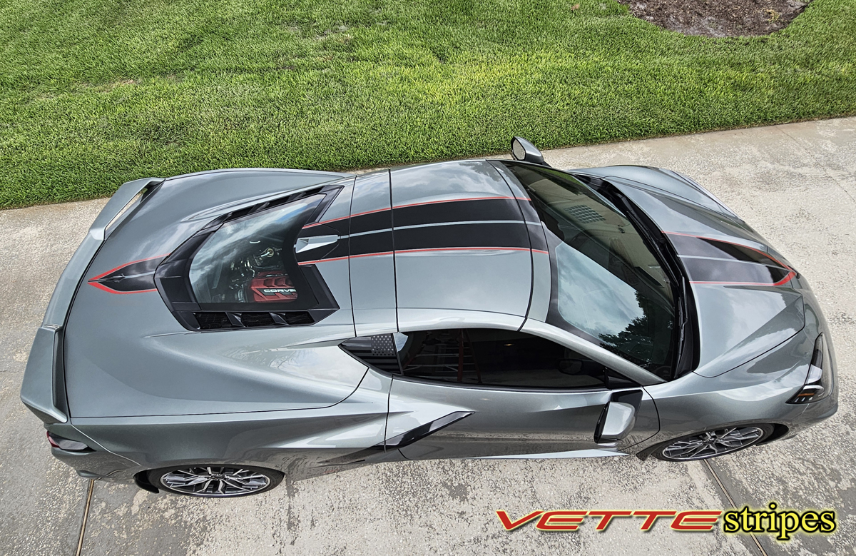 Hypersonic Gray C8 Corvette with C8R stripes