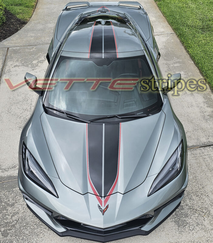 Hypersonic Gray C8 Corvette with C8R stripes