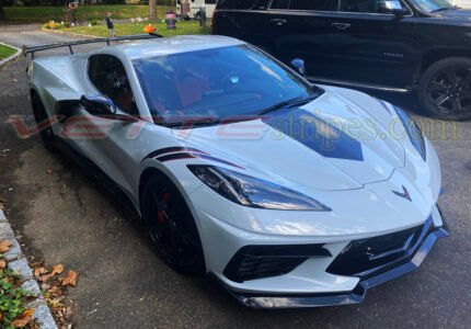 Matrix Grey C8 Corvette with 3M 1080 gloss carbon flash stinger hood stripe