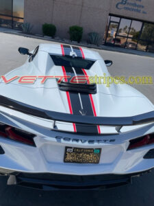 Matrix gray C8 Corvette with IMSA Indy Pace Car stripes