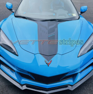 Rapid Blue C8 Corvette Z06 with Twilight blue Jake Hood stripe