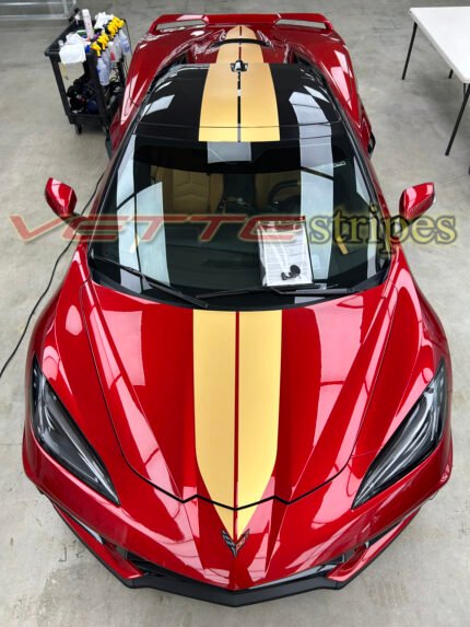 Red mist C8 Corvette HTC with satin gold metallic similar to natural interior ME2 stripes