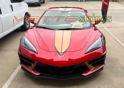 Red mist C8 Corvette with C8R racing version stripes