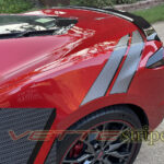 Redmist C8 Corvette with rear Grand Sport Heritage fender hash stripes