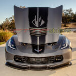 Shark Gray C7 Corvette convertible with C7R ME stripes and stingray cutout option