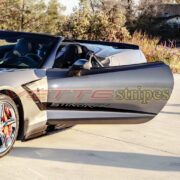 Shark Gray C7 Corvette convertible with side spears and wheel decals