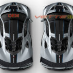 Silver C8 Corvette ZR1 wider full length dual racing stripes