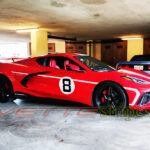 Torch red C8 Corvette Stingray side stripes GT