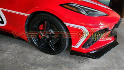 Torch red C8 Corvette Stingray side stripes GT