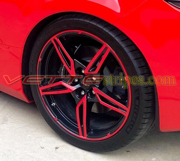 2020 - 2021 C8 Corvette open spoke wheel pinstripe with shark fins ...