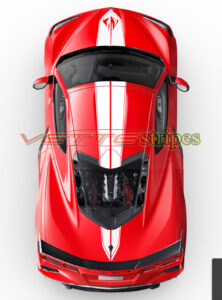 Torch red C8 coupe ME stripes