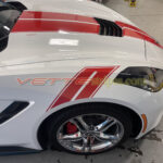 White C7 Corvette Stingray with ME2 fender grand sport fender hash marks