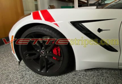 White C7 Stingray with Mike style fender hash marks