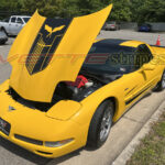 Yellow C5 Corvette Z06 with matte black and gloss black GT5 stripes